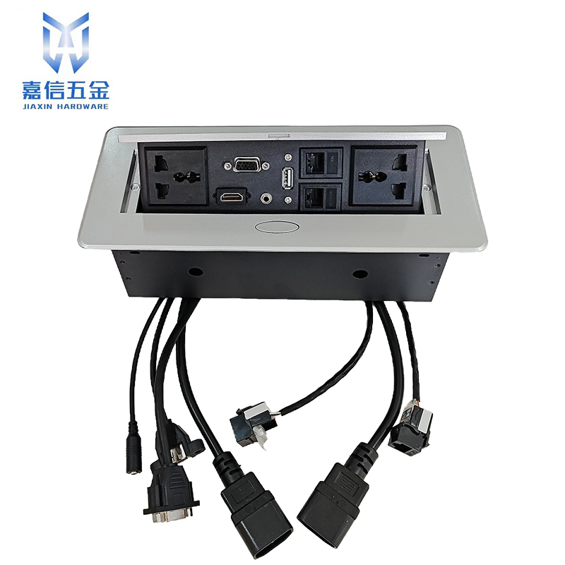 JIAXIN RJ45 Cat6 With USB Port Flush Mount Pop Up Socket Home Office Meeting Room Desk Socket