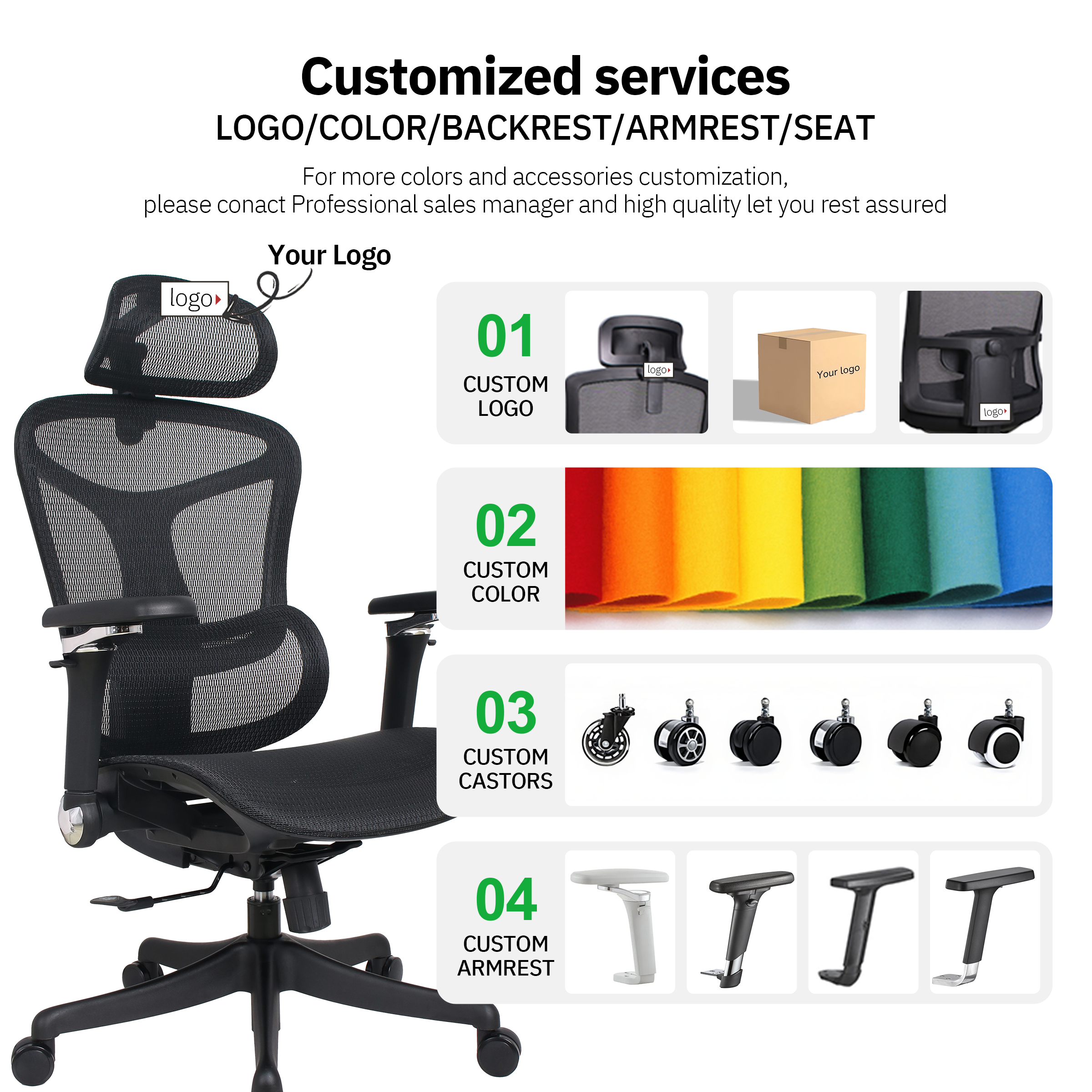 Ergonomic Office Chair with 7D Armrests &amp; Dynamic Lumbar Support Silla De Trabajo Home Office Chair Silla Ergonomica Oficina