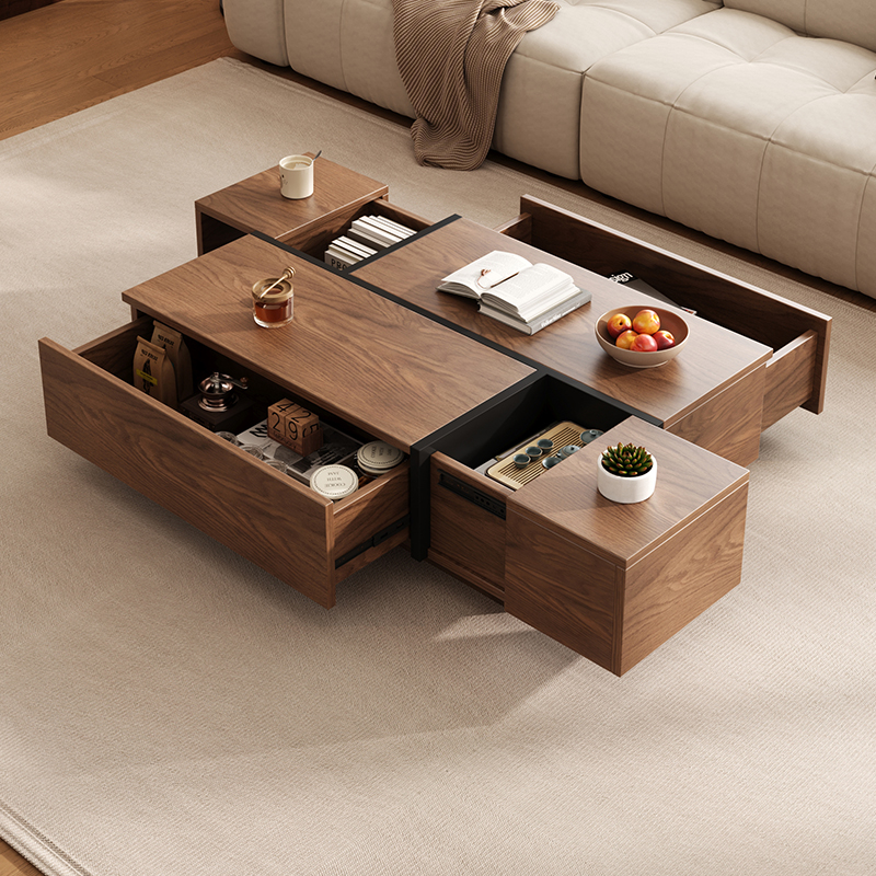Minimalist Rectangular Storage Coffee Table Modern Simple Small Apartment Living Room Telescopic Storage Center Table 3117