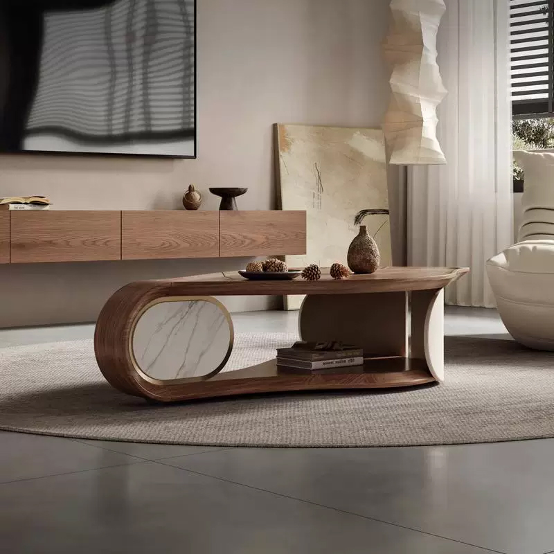 Modern Luxury Durable Coffee Table with Storage Wooden Top Hot Sale Simple Design for Living Room Office