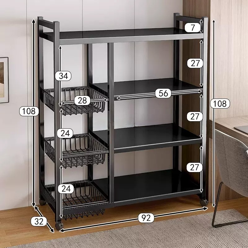 Household Floor Standing Multi Story Dining Sideboard Multi Functional Cabinet Storage Rack for Fruits Vegetables