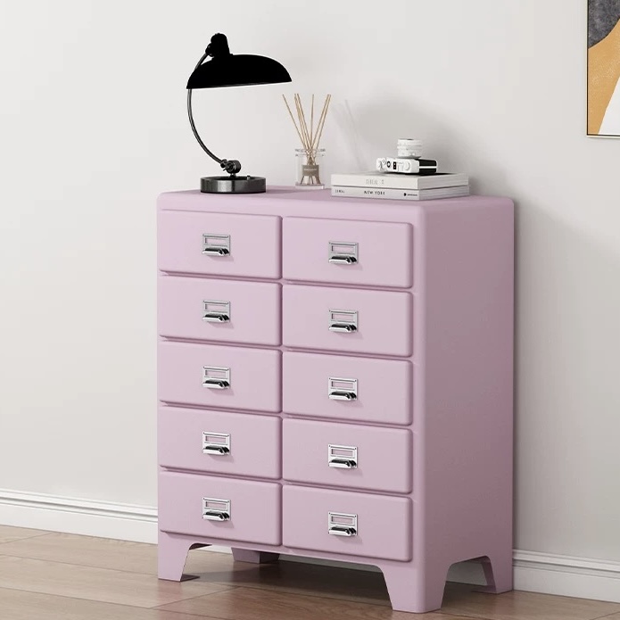 White Metal 10-Drawer Dresser | Modern Upholstered Storage Chest for Bedroom and Living Room