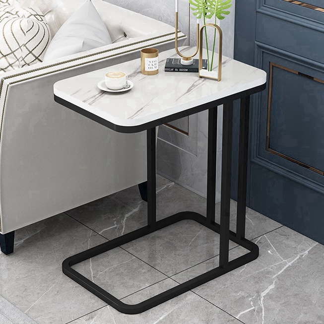 Modern Metal Freestanding Cubby Shelf Side Table for Living Room Versatile Coffee Table and Sofa Side Table with Storage Shelf
