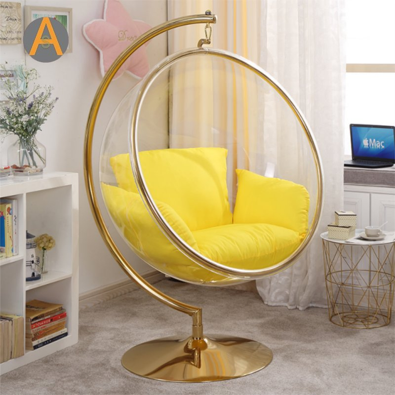 Nordic Modern Transparent Living Room New Hanging Chair Durable Aluminum Fashion Swing Outdoor Furniture for Lobby