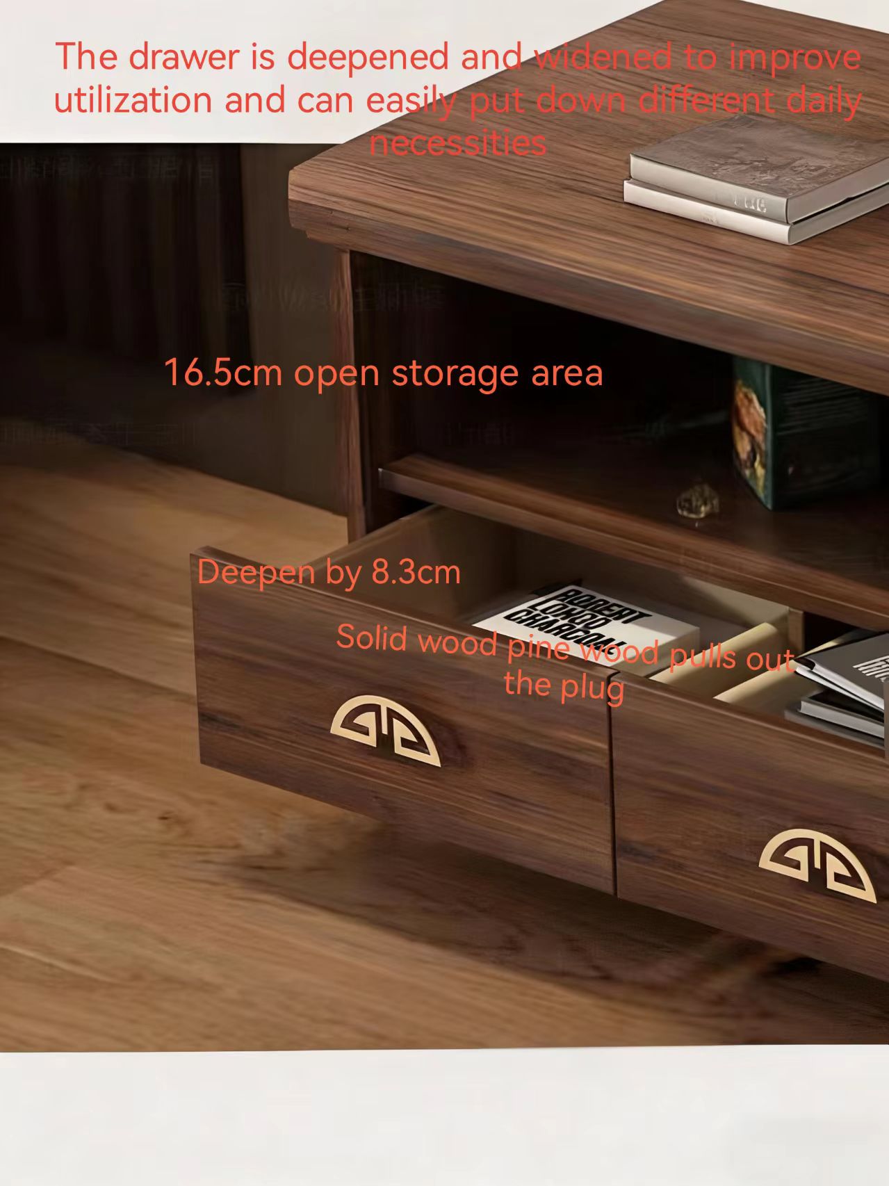 Modern Wooden Console TV Cabinet and Coffee Table Set with Storage and Customizable Size for Living Room Home Furniture