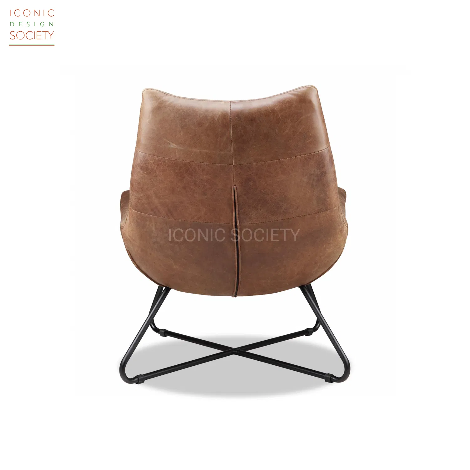 Modern Industrial Hotel Office Living Room Furniture Leisure Metal Steel Lounge Real Leather Accent Arm Chair