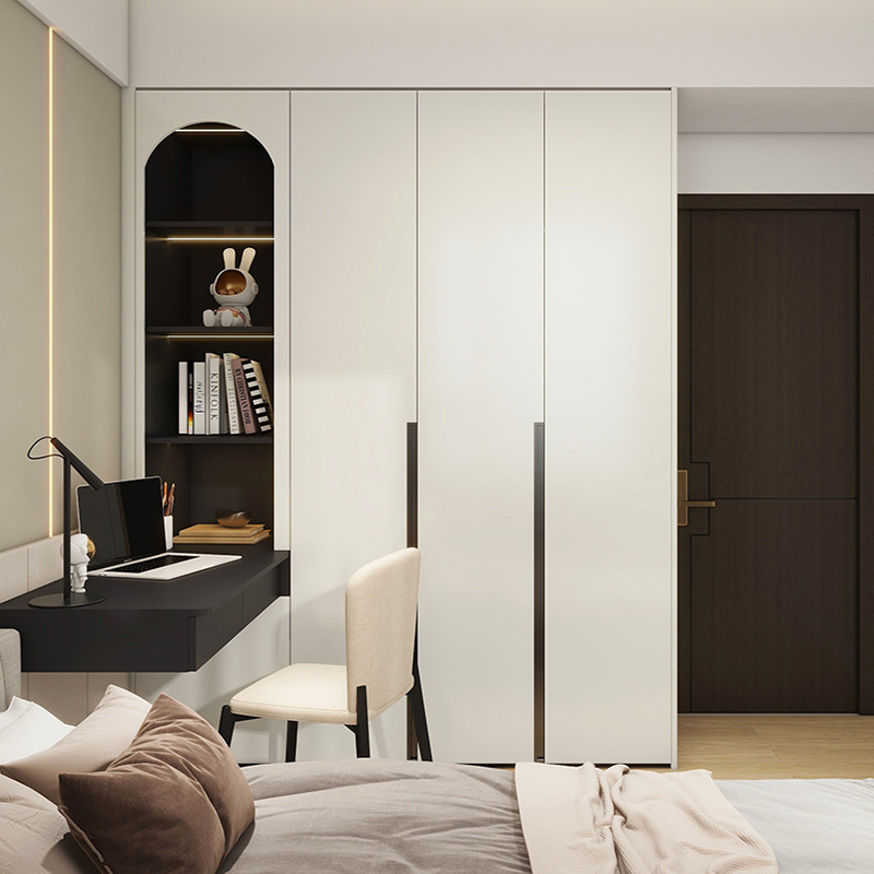 Modern White Wooden Wardrobe From China Factory Customizable for Home Hotel Bedroom Living Room Bathroom Furniture