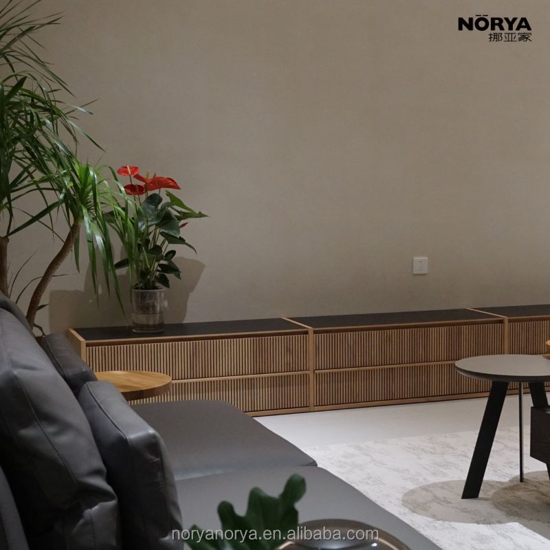 NORYA Luxurious Modern Design Solid Wood TV Cabinet Living Room Wooden Storage TV Stand Media Console