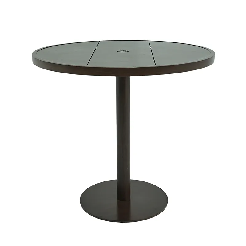 Outdoor Furniture with 2 Cafe Stools Backyard/Patio Garden Metal Aluminum Round Bar Table Set for Height Dining/Cafe/Coffee