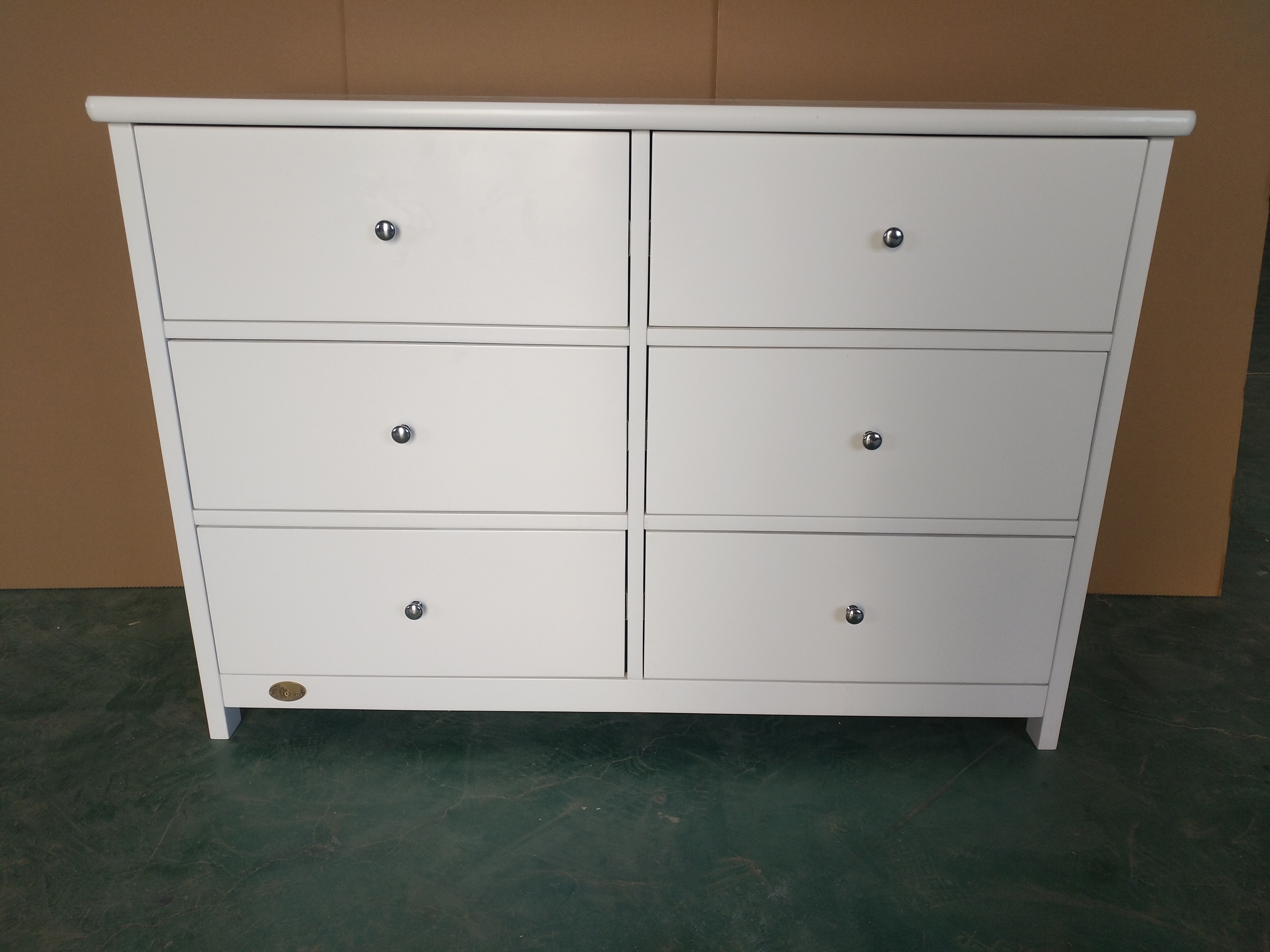 Custom White Modern Dresser &amp; Chest of Drawers Solid Pine Wood Storage Cabinet 6 Drawers for Bedroom and Living Room