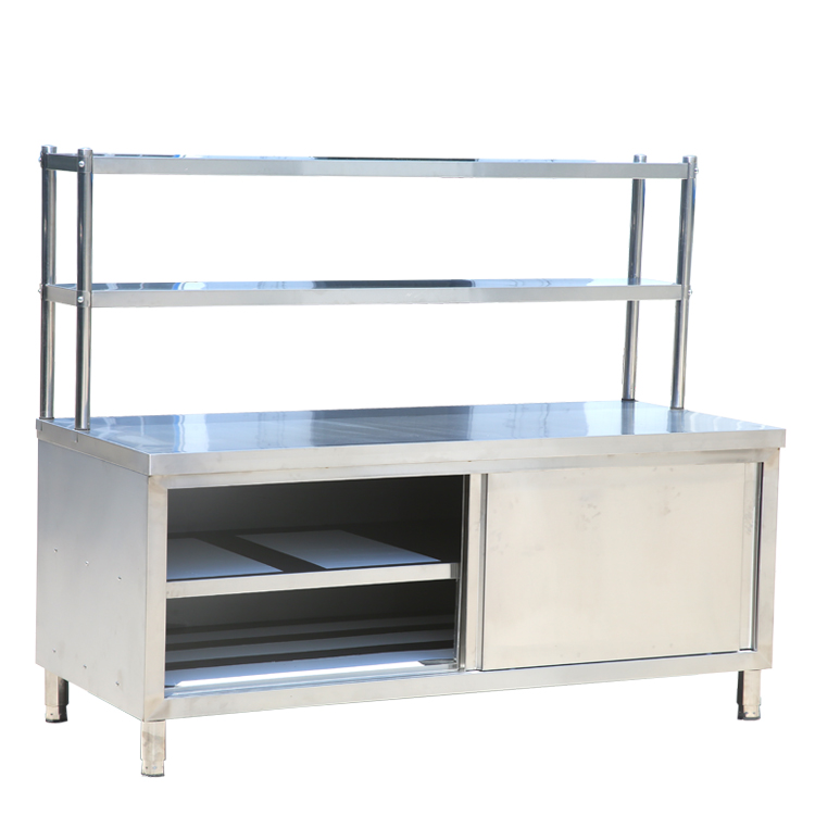 Professional Stainless Steel Worktable With Cabinet Heavy Duty Kitchen Island NSF Standard Workbench