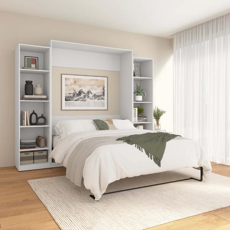 Luxury Modern Italian Folding Hidden Wall Bed Custom Service Solid Wood Murphy Bed Style