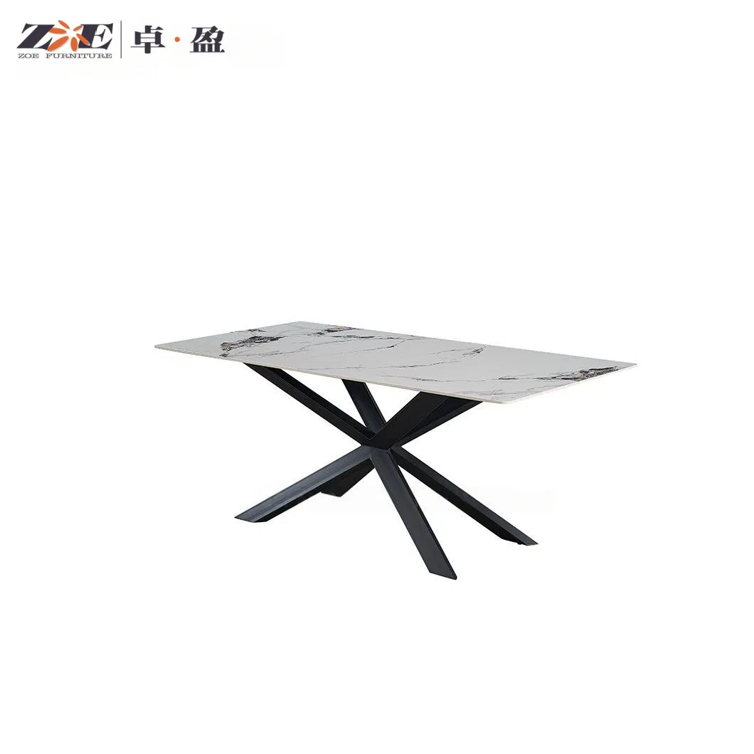 Wholesale Home Furniture Dining Room Stone Top Dining Table Set Close Up