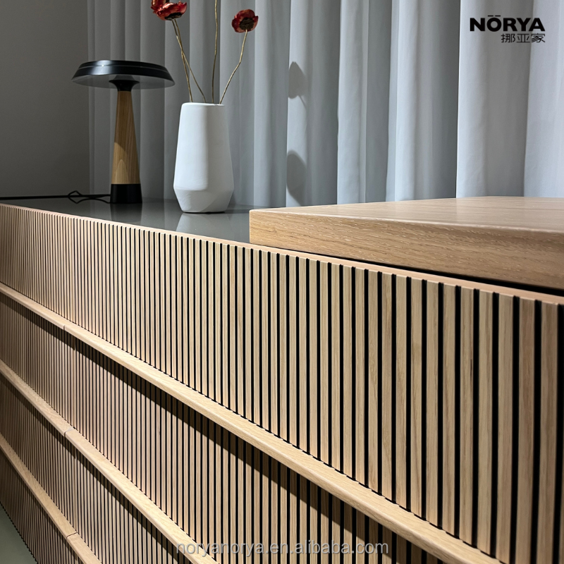 NORYA Luxurious Modern Design Solid Wood TV Cabinet Living Room Wooden Storage TV Stand Media Console