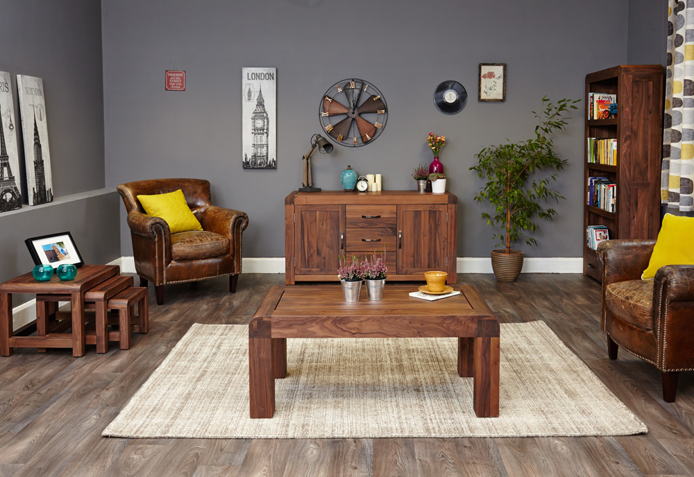 Wholesaler Direct Factory Supply Solid Walnut Wooden Coffee Tables, 3 Nest of Tables for Living Room Bedroom Hallway and Outdoor Furniture
