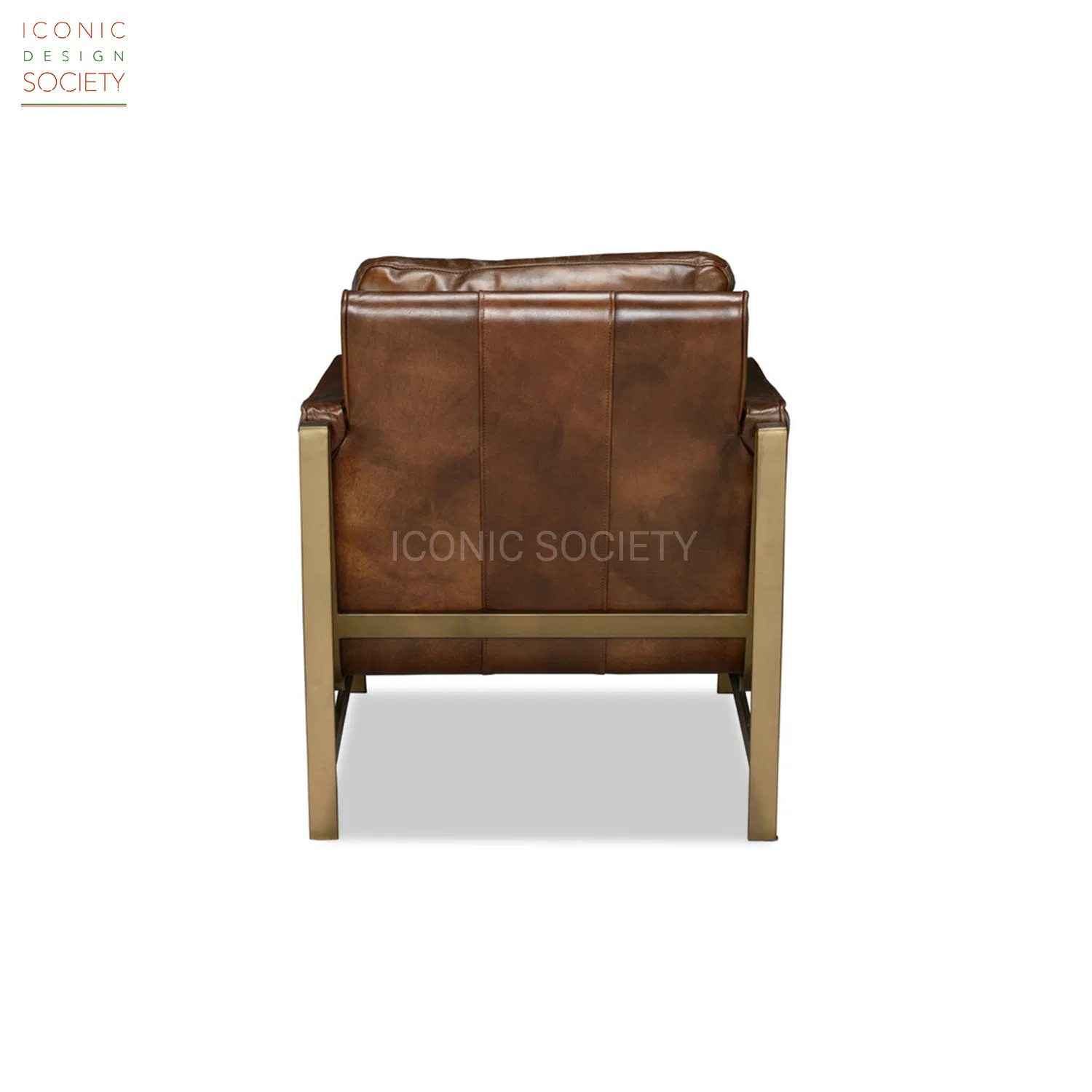 Handmade OEM Manufacturing Living Room Home Furniture Metal Frame Stylish Single Chair Leisure Sofa Set Genuine Leather Accent Armchair