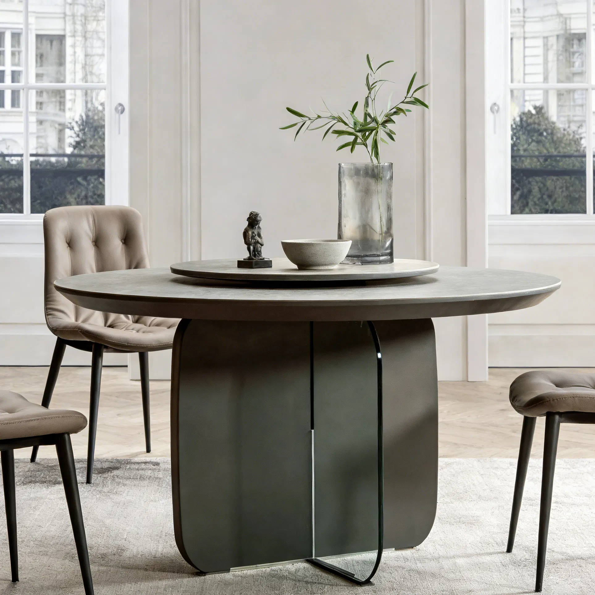 Modern Customizable Marble Dining Table Set for Contemporary Homes