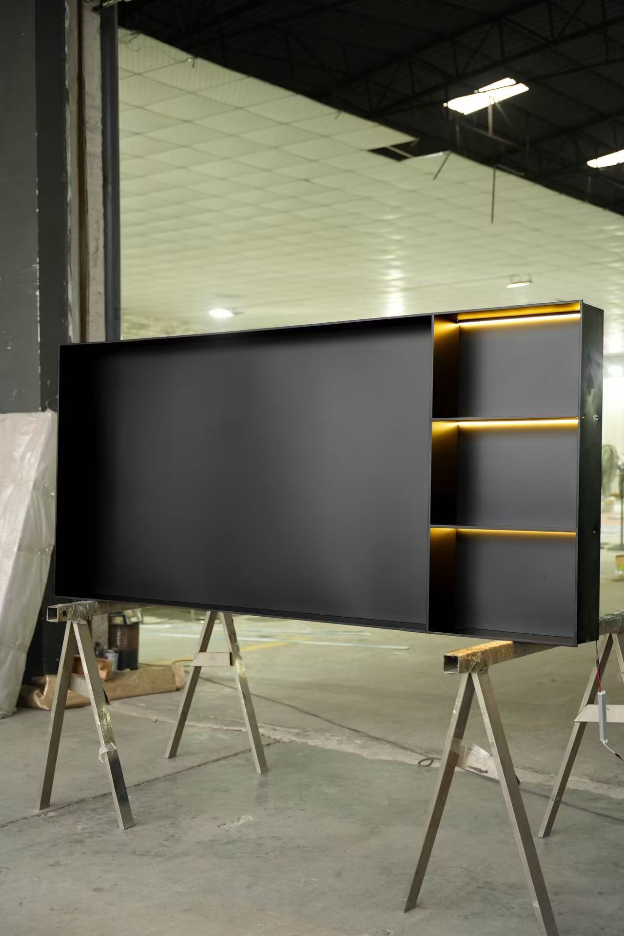 Modern Custom Luxury Marble TV Cabinet Stand Adjustable for Villa or Apartment Living Room Entertainment Wooden Home Furniture
