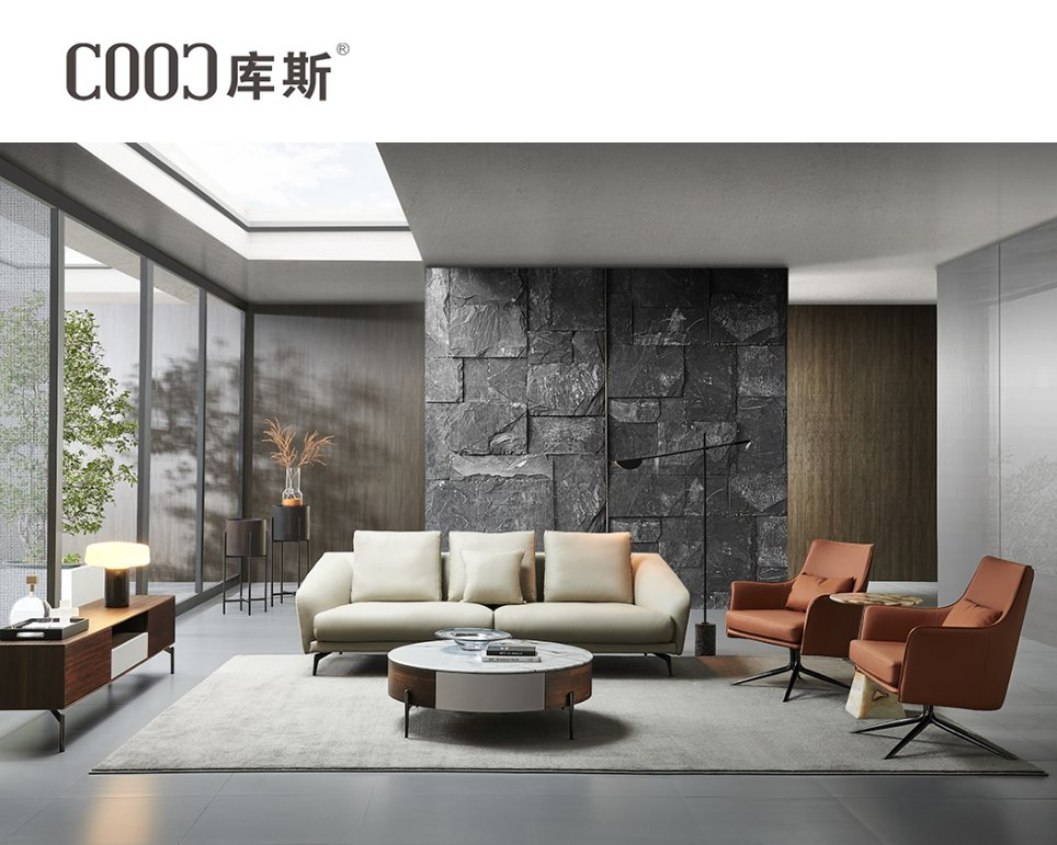 5% off Luxury Modern Villa Living Room Cooc Furniture Sets Genuine Leather Sofa Lobby Furniture Sets with Accent Chair Side Table