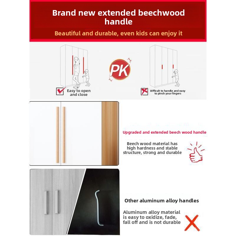 Factory Wholesale French Style Modern Minimalist Wood Wardrobe Home Furniture Bedroom Storage Cabinet for Small Apartments