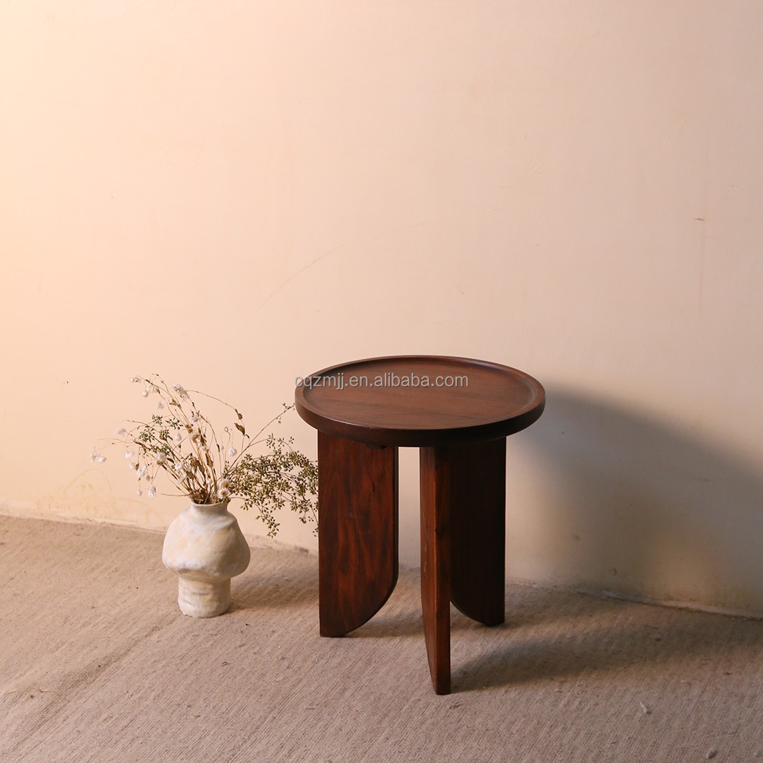 Modern Chinese Solid Wood Space-Saving Stable Multi-Layer Storage Corner Table for Living Room and Dining Area