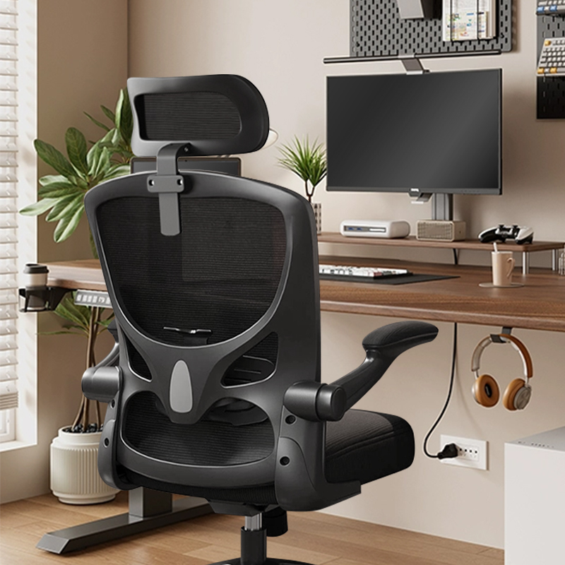 Cheap Ergonomic Chairs Luxury Mesh Comfortable Office Chair with Flip up Armrests Headrest