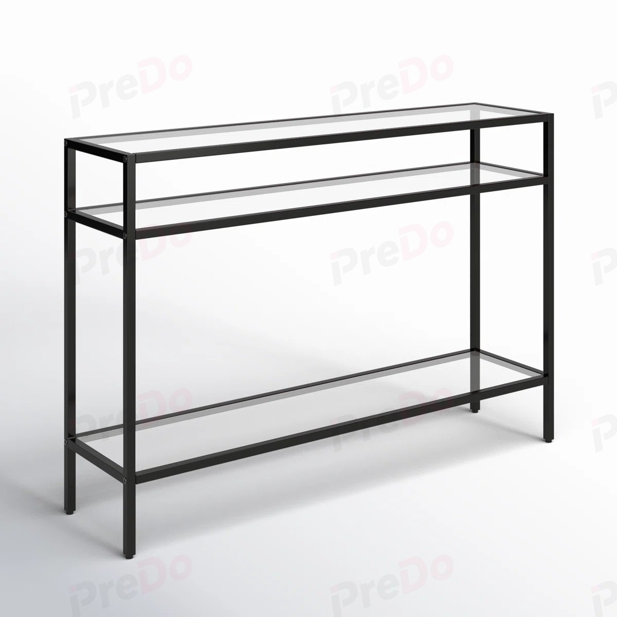 European Minimalist Adjustable Height Console Table Metal Top Shelves Easy Assembly Modern Metal Living Room Entryway Sofa Table