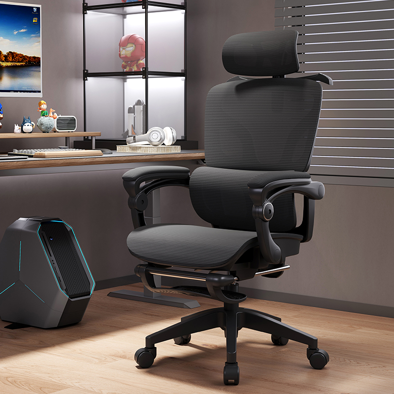 High Quality Oversized Swivel Mesh Lumbar Support Ergonomic Conference Gaming Office Black Reclining Computer Chair