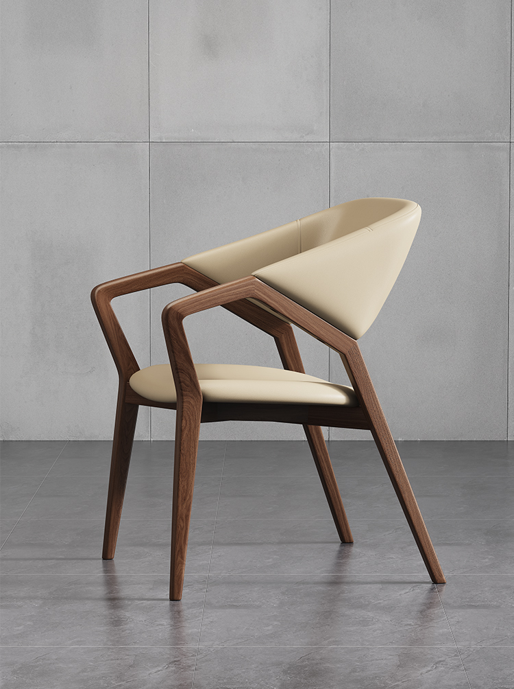 Italian Designer Design Solid Wood Dining Chair Home Chair With Armrest Back Chair