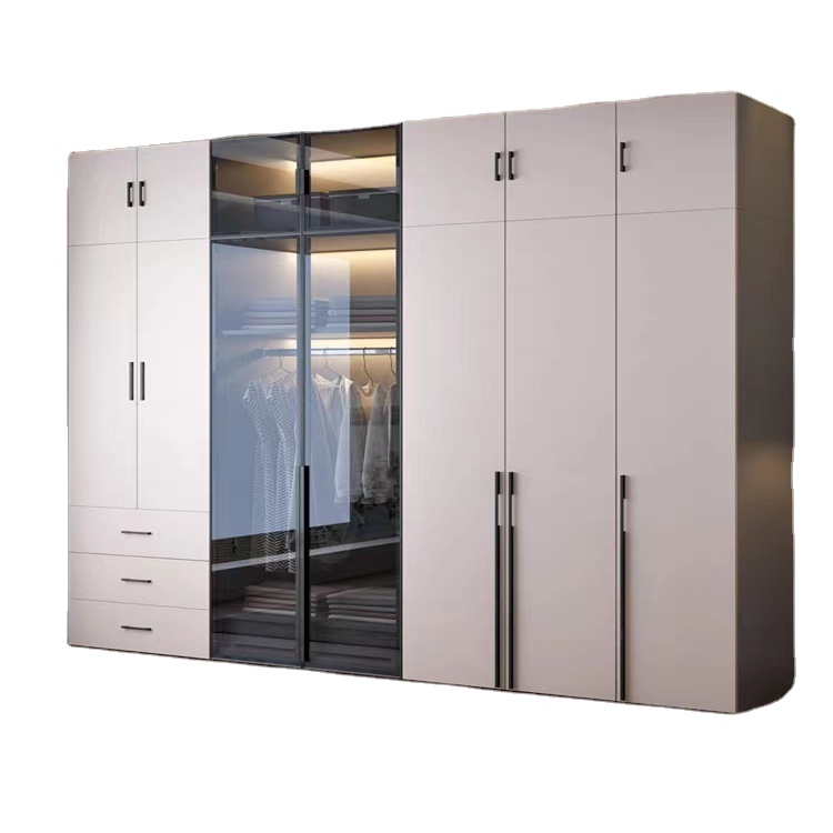 Factory Supply Professional Wardrobes Bedroom Closet Furniture Modern Design Wardrobes With Glass Doors