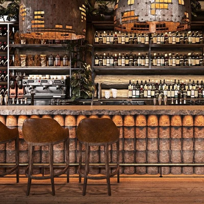 Nordic Design Commercial Catering Hotel Leisure Armchair Banquet Wooden Restaurant Furniture Bistro Bar Dining Table Chairs Set