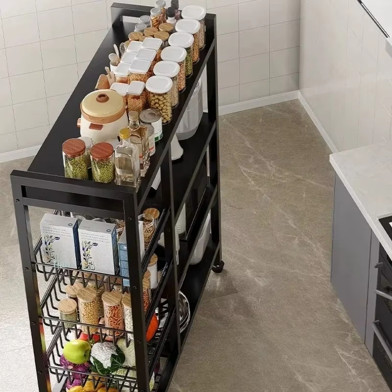 Household Floor Standing Multi Story Dining Sideboard Multi Functional Cabinet Storage Rack for Fruits Vegetables