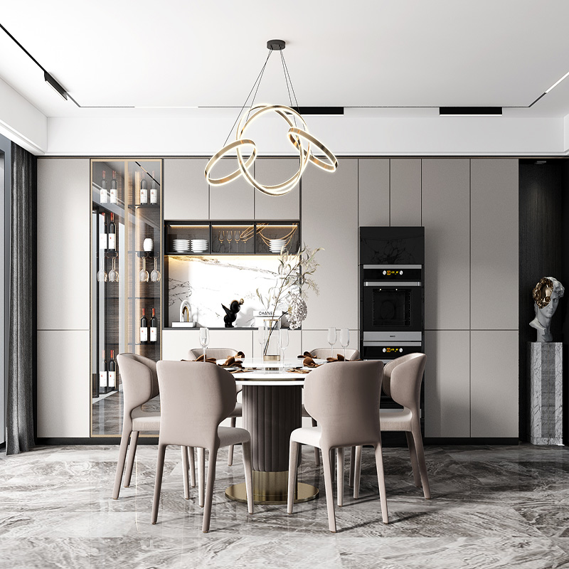 Dining Cabinet with Glass Doors, Simple and Atmospheric, Multifunctional Storage
