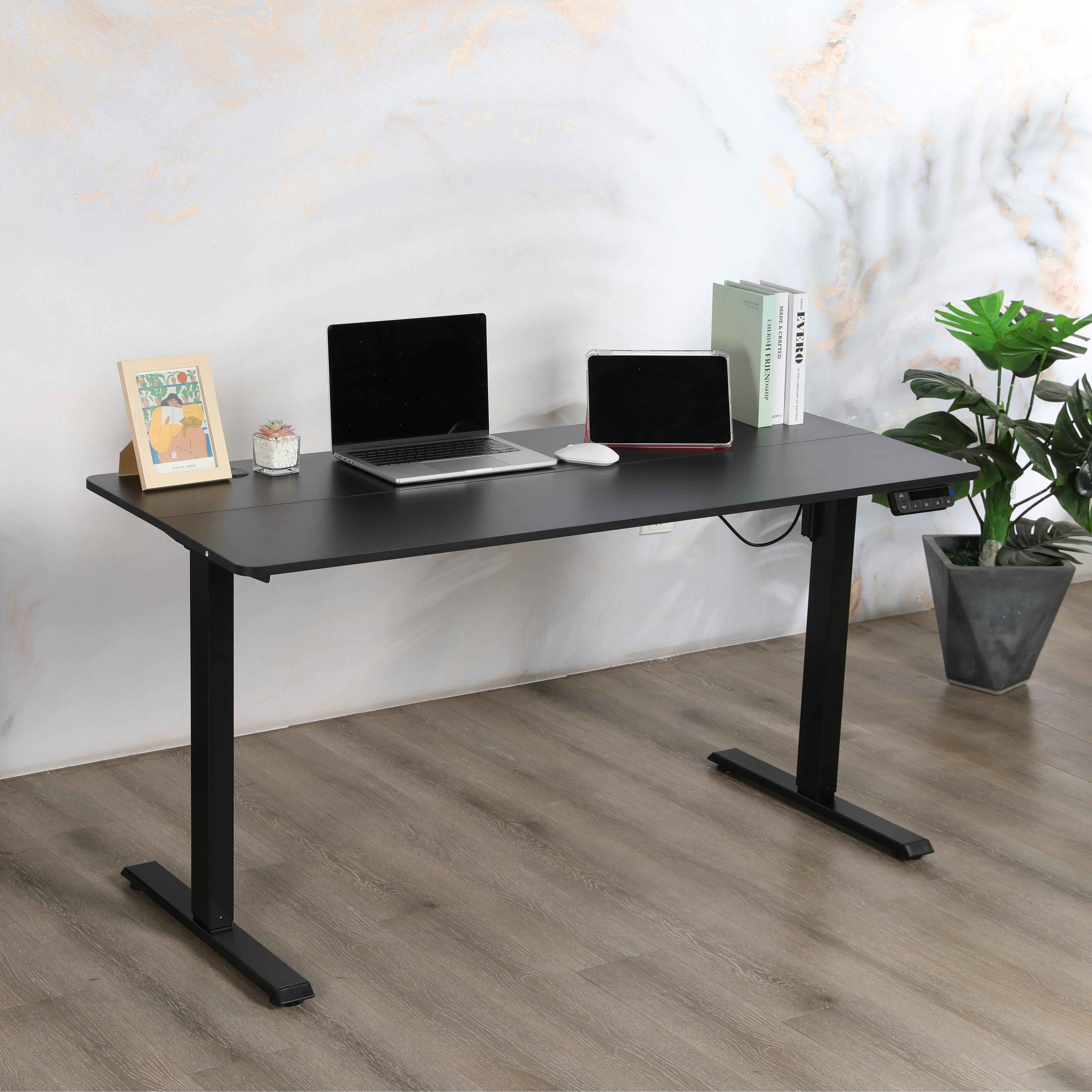 Modern Design Durable Adjustable Height Wooden Standing Desk Single Motor Automatic Home Office Laptop Use Storage