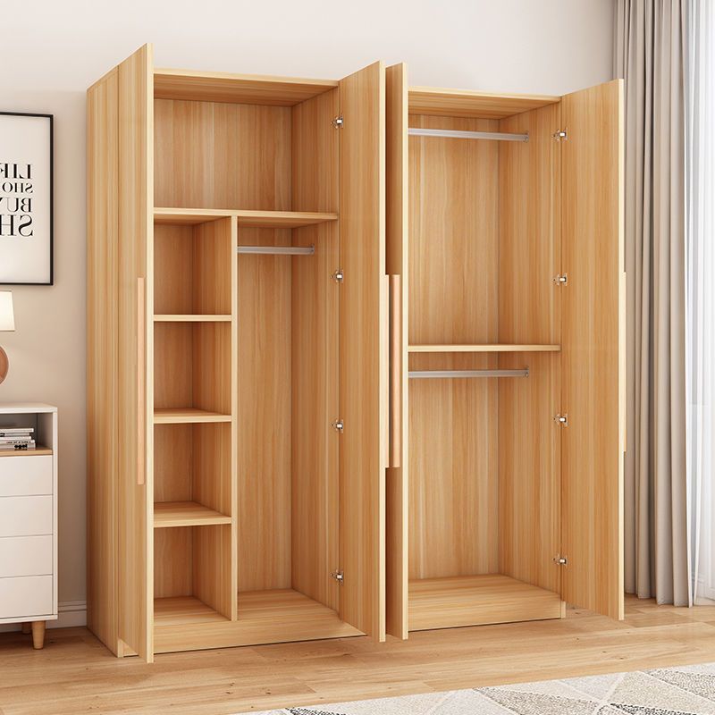 Factory Wholesale French Style Modern Minimalist Wood Wardrobe Home Furniture Bedroom Storage Cabinet for Small Apartments