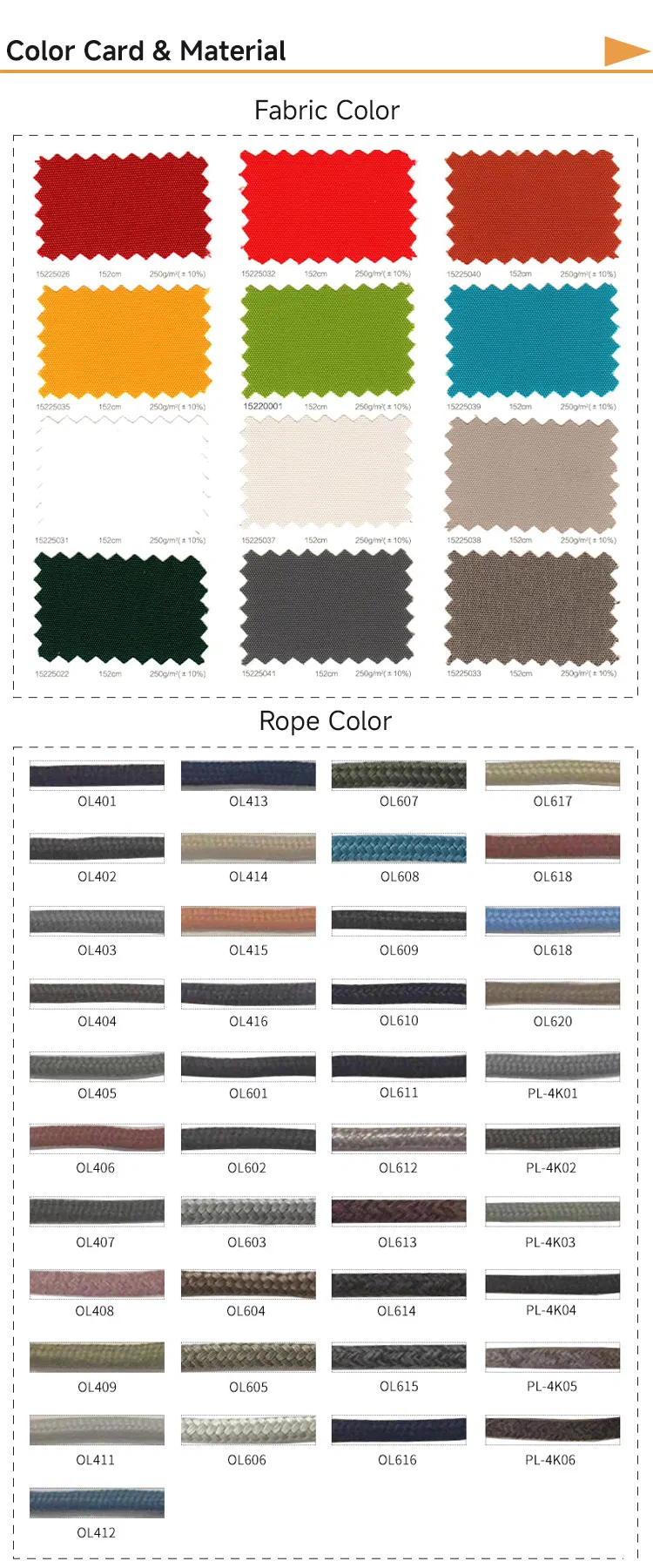 Outdoor furniture structural parameters