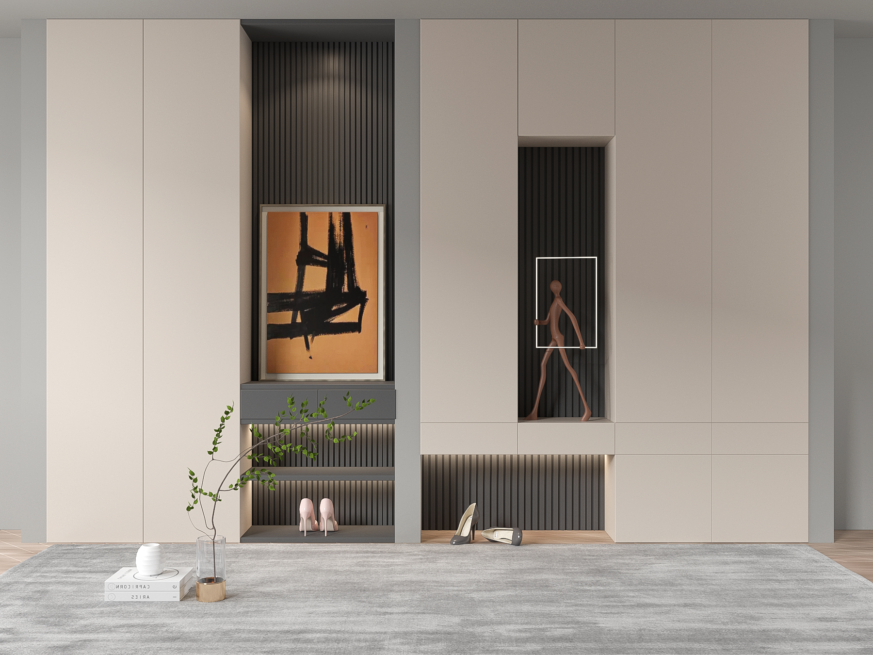 Hot Selling Custom Size Modern Design Wooden Entryway Cabinet for Home Furniture in Living Room