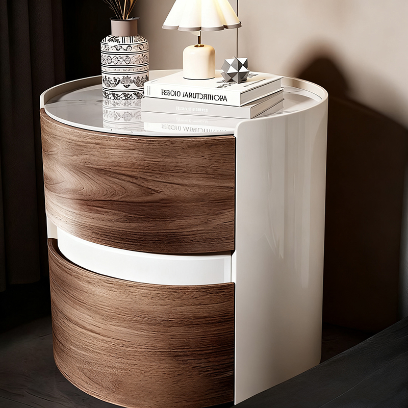 Modern Luxury Smart Nightstand Wood Set 2 Wireless Charging Eco-Friendly Storage Apartment Gym Bedroom Hospital Living Room Home