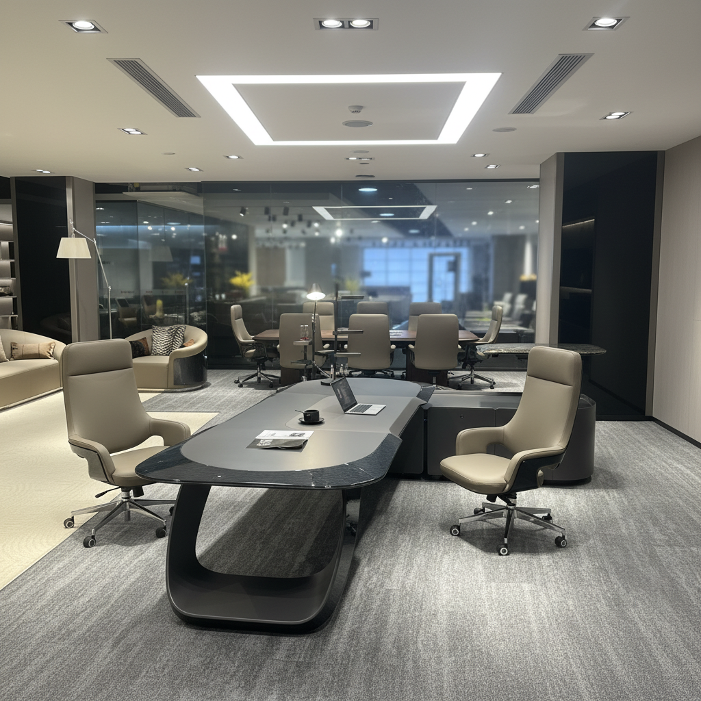 Contemporary Luxury Executive Desk, Large Boss Office Workstation With Side Cabinet, Premium Manager Desk For Home &amp; Commercial