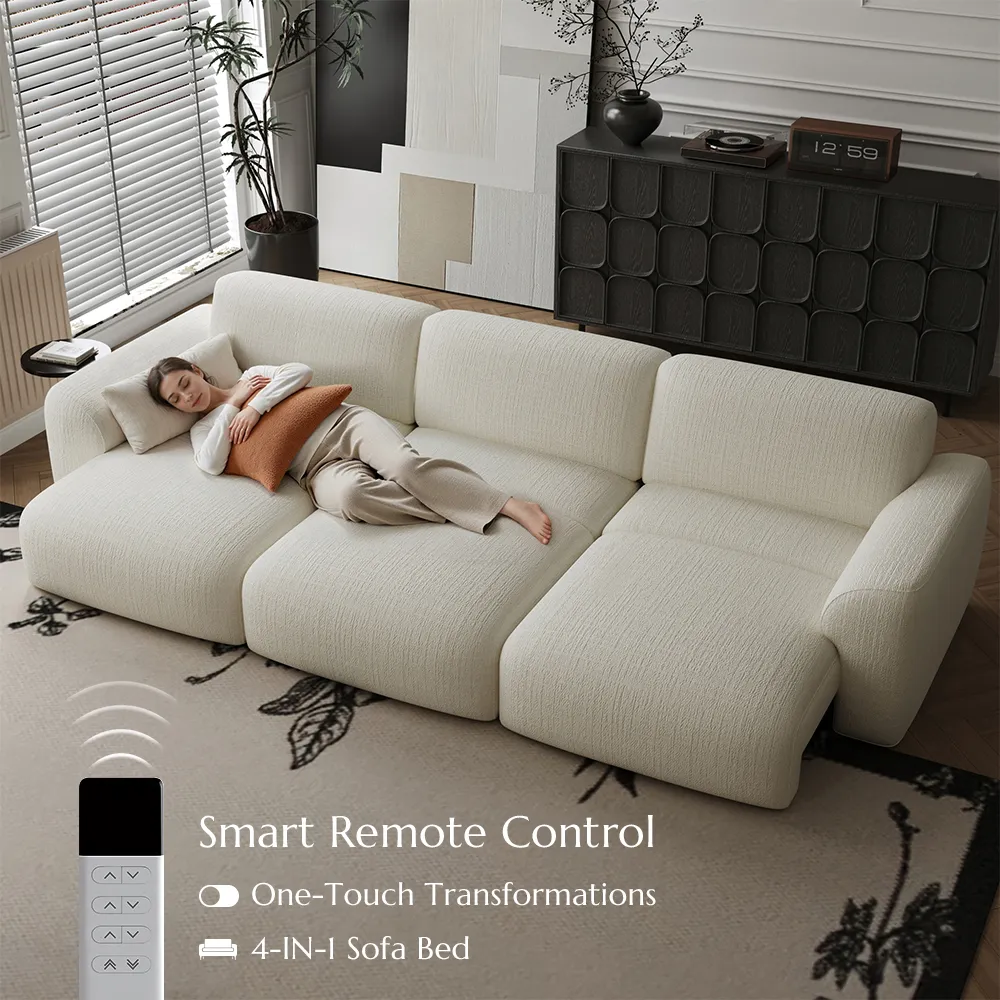 Atunus Modern Chenille Fabric Sectional Modular Sofa Set Electric Leisure Sofa Couch Armrests Cozy Living Room Design