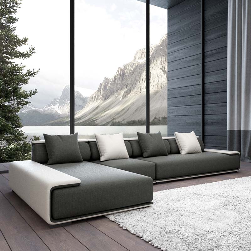 Modern Luxury L Shape Modular Sofa Set Living Room Fabric Velvet Lounge Sectional Linen Couch With Recline Chair