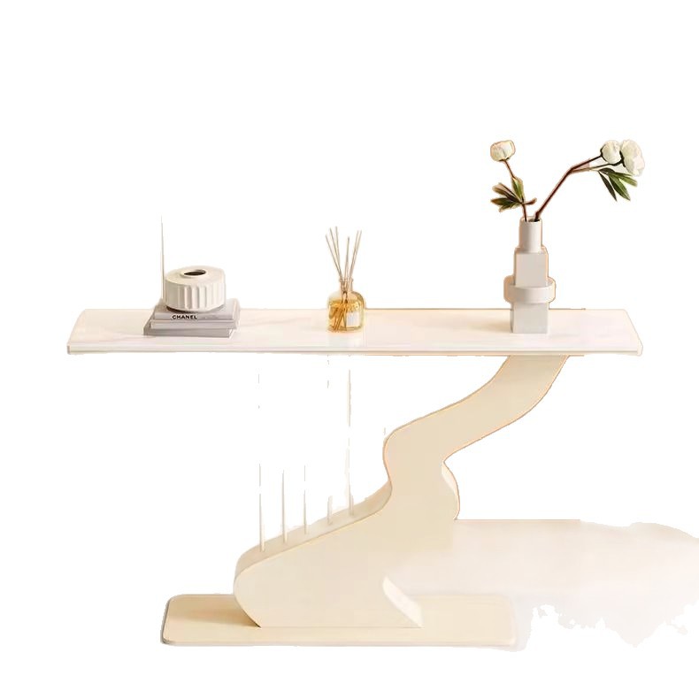 Cream Style Light Luxury Italian Design Multifunctional Granite Top Living Room Hallway Console Table Hotel Villa Entrance