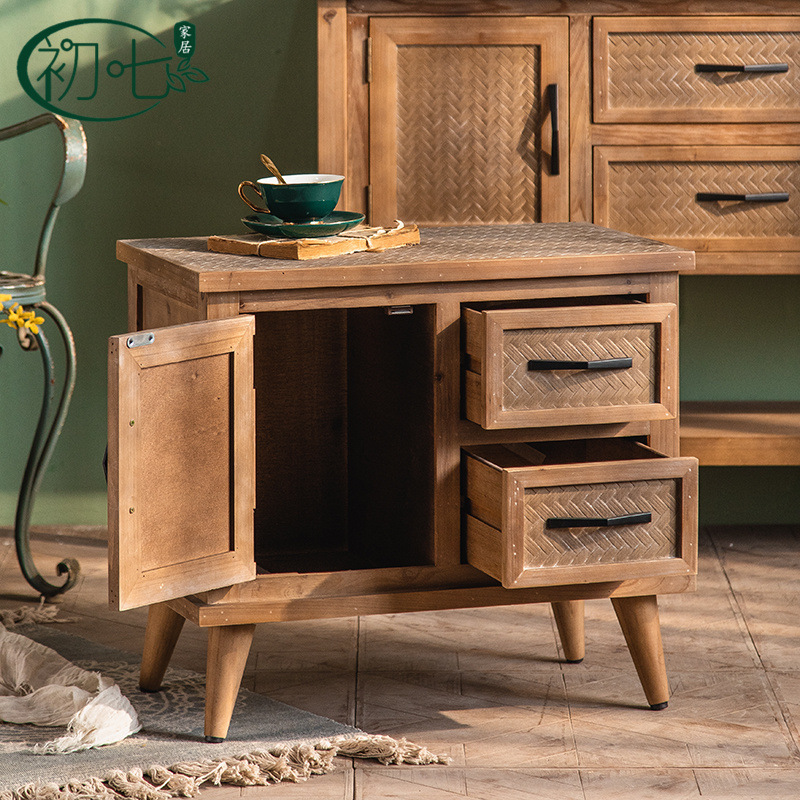 [Brand] Wooden Console Table with Storage Drawers and Door Sideboard for Living Room for All Ages