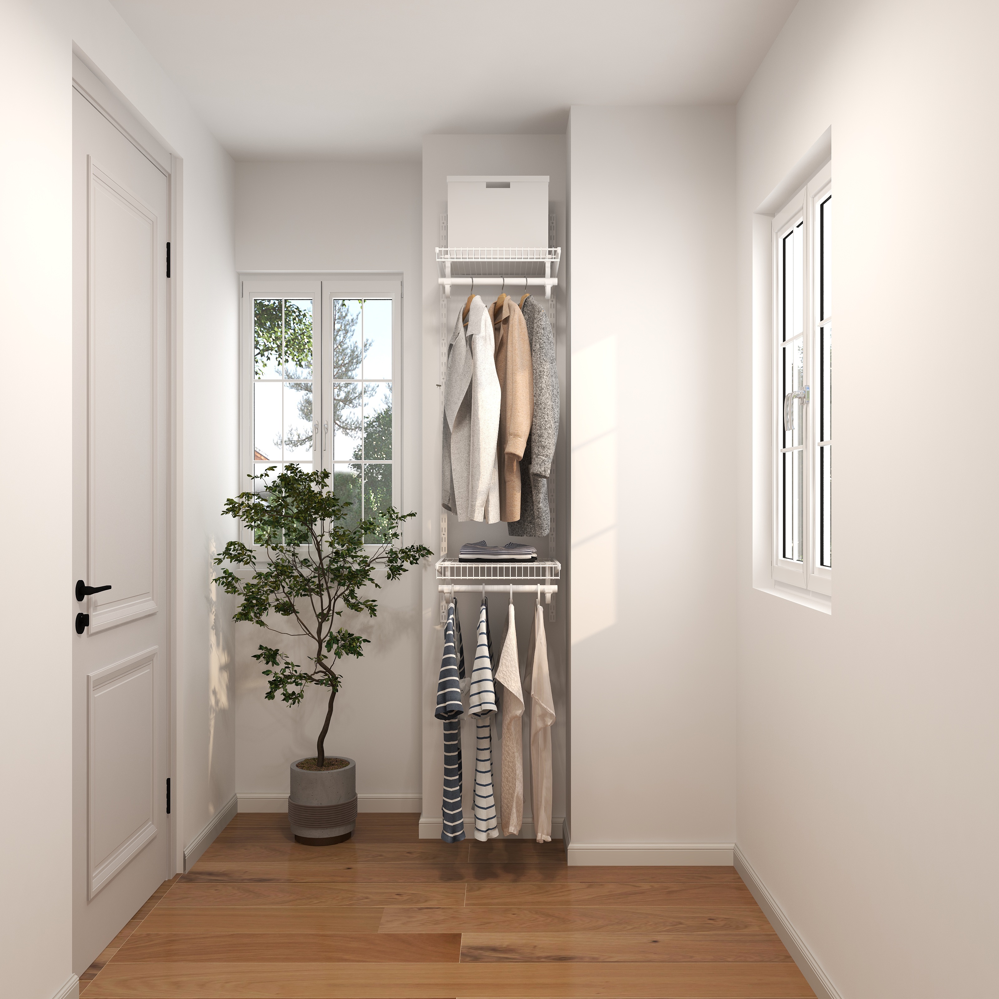 Modern Steel Wire MDF Door Sliding Doors Wardrobe Shelving Extendable Adjustable Portable Lockable Bedroom Storage System DIY