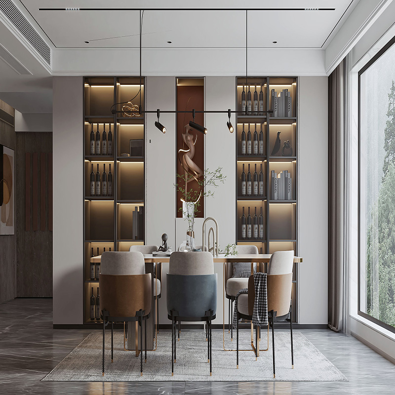 Dining Cabinet with Glass Doors, Simple and Atmospheric, Multifunctional Storage