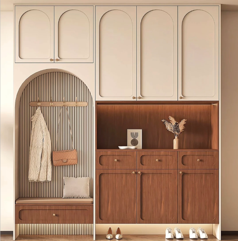 Nordic Style Wall Cabinet Four Doors Drawers Luxury Custom Shoe Rack High Temperature Resistance Stunning