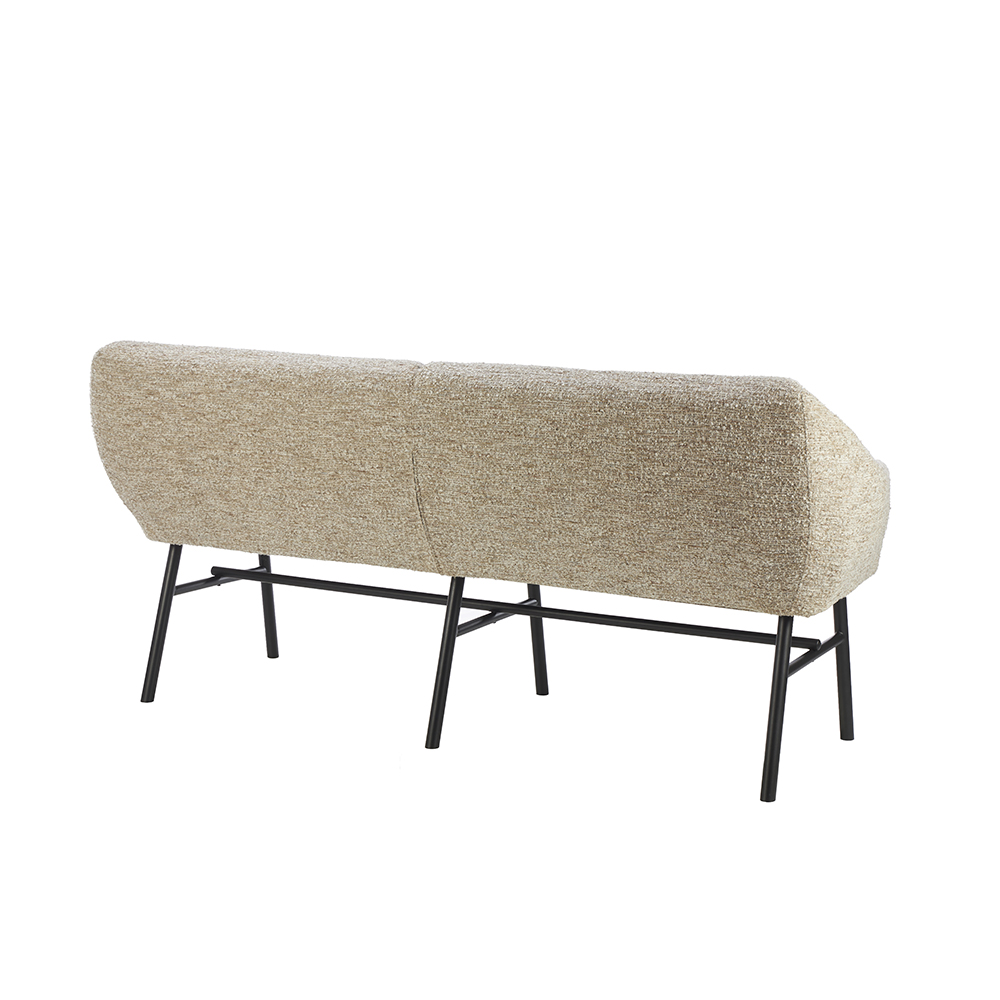 Factory Hotel Home Bar Fabric Upholstery Bench Dining Chair Metal Leg Living Room Sofa Furniture for Restaurant