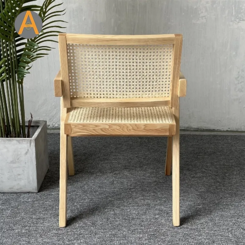 Modern MID Century Rattan Accent Chair Seating Indoor Furniture with Armrest
