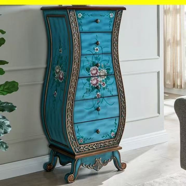 Durable European-style Dining Chest Cabinet with Solid Wood Construction