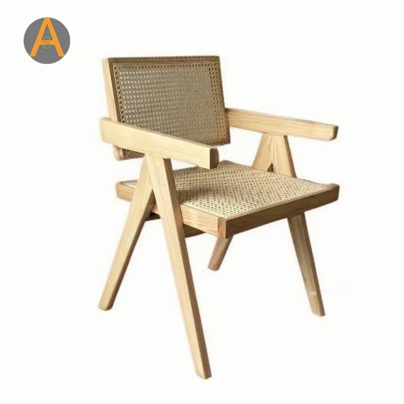 Modern MID Century Rattan Accent Chair Seating Indoor Furniture with Armrest